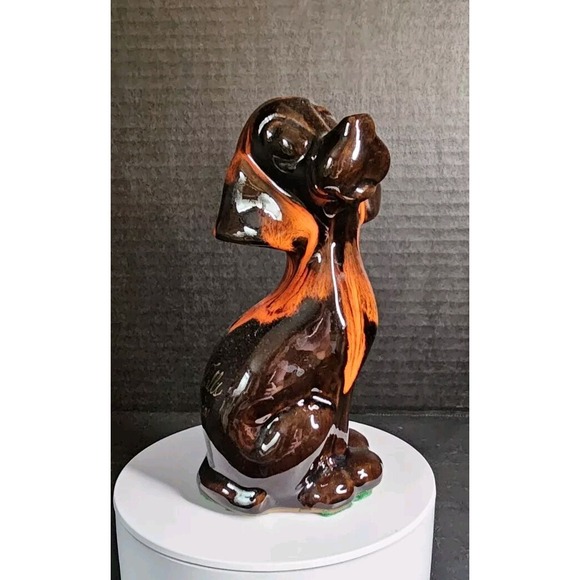 Cannuck Other - Vintage Canuck Evangeline Pottery Hound Dog Orange Drip Glaze Niagra Falls